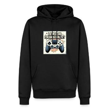 Manette de jeu déverrouillée de niveau 30 - Sweat à capuche Premium bio Homme - noir - Devant - Nico (187cm)