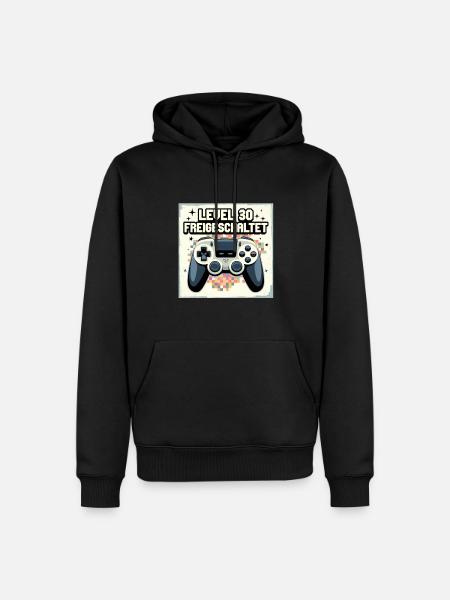 Level 30 Unlocked Gamer Controller - Men’s Premium Organic Hoodie - black