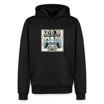 Niveau 30 Débloqué Légendaire depuis 1994 - Sweat à capuche Premium bio Homme - noir - Devant - Nico (187cm)