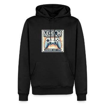 Level 30 Freigeschaltet Legendär Seit 1995 - Männer Premium Bio Hoodie - Schwarz - Vorne - Nico (187cm)