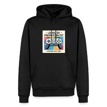 Niveau 30 Débloqué Légendaire depuis 1994 - Sweat à capuche Premium bio Homme - noir - Devant - Nico (187cm)