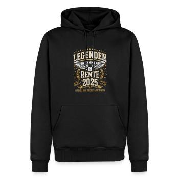 Les légendes prendront leur retraite en 2025 - Sweat à capuche Premium bio Homme - noir - Devant - Nico (187cm)