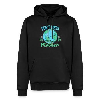 Tag der Erde 22. April Leg dich nicht mit unserem Planeten an - Männer Premium Bio Hoodie - Schwarz - Vorne - Nico (187cm)