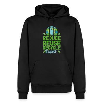Tag der Erde, 22. April, reduzieren, wiederverwenden, recyceln - Männer Premium Bio Hoodie - Schwarz - Vorne - Nico (187cm)