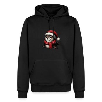 Motif mignon de sceau de Noël - Sweat à capuche Premium bio Homme - noir - Devant - Nico (187cm)