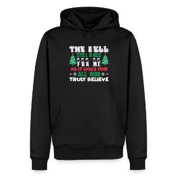 Christmas The Bell Still Rings As It Does For All - Men’s Premium Organic Hoodie - black - Front - Nico (187cm)