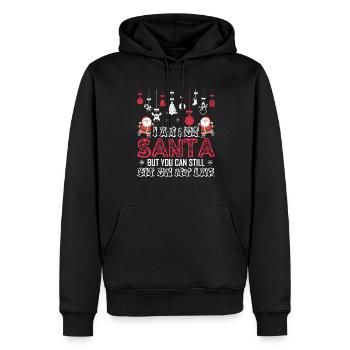 Christmas I'm Not Santa But You Can Sit On My Lap - Men’s Premium Organic Hoodie - black - Front - Nico (187cm)