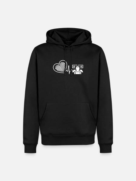 Mechanical Engineer Heartbeat - Men’s Premium Organic Hoodie - black