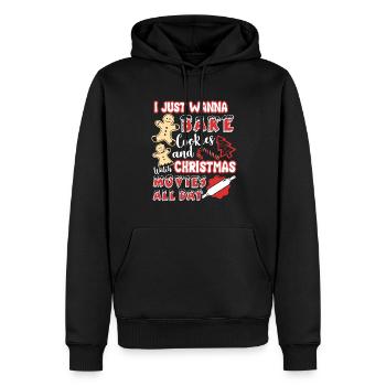 Christmas Bake Cookies And Watch Christmas - Men’s Premium Organic Hoodie - black - Front - Nico (187cm)