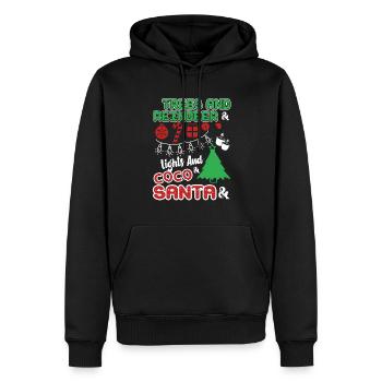 Christmas Tree Lights And And Santa - Men’s Premium Organic Hoodie - black - Front - Nico (187cm)