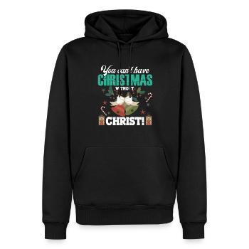 Christmas Can't Have Christmas Without Christ - Men’s Premium Organic Hoodie - black - Front - Nico (187cm)