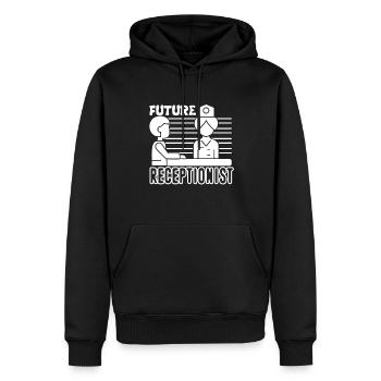 Receptionist Future Receptionist - Men’s Premium Organic Hoodie - black - Front - Nico (187cm)