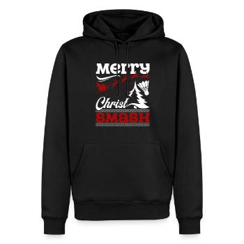 Christmas Badminton Merry Christ Smash - Men’s Premium Organic Hoodie - black - Front - Nico (187cm)