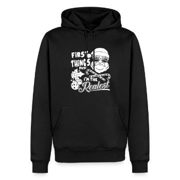 Christmas Santa I'm The Realest - Men’s Premium Organic Hoodie - black - Front - Nico (187cm)