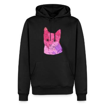 Cat Russian Blue Cat Colorful - Men’s Premium Organic Hoodie - black - Front - Nico (187cm)