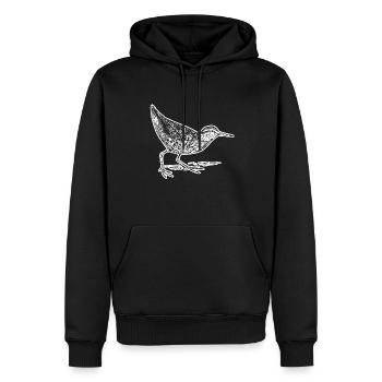 Sandpiper Floral Pattern - Men’s Premium Organic Hoodie - black - Front - Nico (187cm)