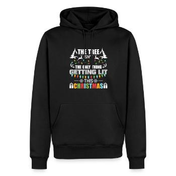 Christmas Tree Isn't The Only Thing Getting Lit - Men’s Premium Organic Hoodie - black - Front - Nico (187cm)