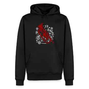 Funny Trumpet Christmas - Men’s Premium Organic Hoodie - black - Front - Nico (187cm)