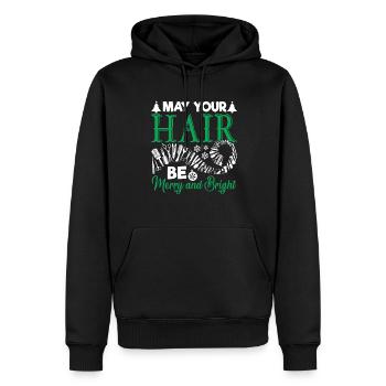 Hairstylist May Your Hair Be Merry And Bright - Men’s Premium Organic Hoodie - black - Front - Nico (187cm)