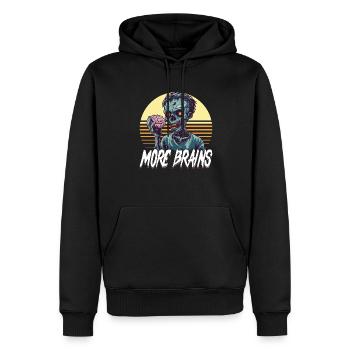 Zombie Halloween More Brains - Männer Premium Bio Hoodie - Schwarz - Vorne - Nico (187cm)