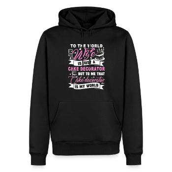 Cake Decorator Cake Decorator Is My World - Men’s Premium Organic Hoodie - black - Front - Nico (187cm)
