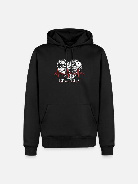 Engineer Engineer Heartbeat - Men’s Premium Organic Hoodie - black
