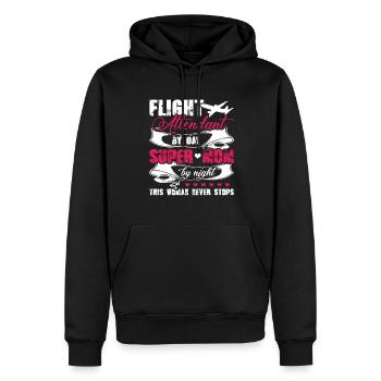 Flight Attendant Flight Attendant Mom - Men’s Premium Organic Hoodie - black - Front - Nico (187cm)