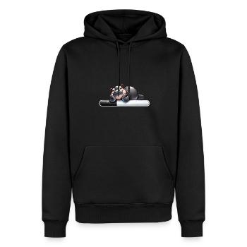 Hippopotame paresseux Barre de chargement Humour - Sweat à capuche Premium bio Homme - noir - Devant - Nico (187cm)