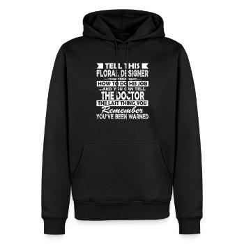 Floral Designer Floral Designer Job - Men’s Premium Organic Hoodie - black - Front - Nico (187cm)