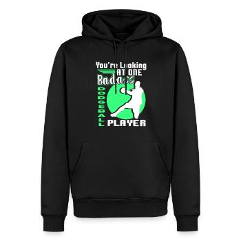 Dodgeball Badass Dodgeball Player - Men’s Premium Organic Hoodie - black - Front - Nico (187cm)