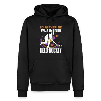 Field Hockey I'd Rather Be Playing Field Hockey - Men’s Premium Organic Hoodie - black - Front - Nico (187cm)