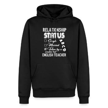 English Teacher Relationship Status - Men’s Premium Organic Hoodie - black - Front - Nico (187cm)
