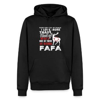 Hunting Love Hunting And Being Papa - Men’s Premium Organic Hoodie - black - Front - Nico (187cm)