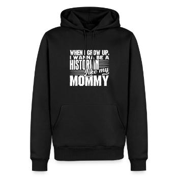 Historian Wanna Be A Historian - Men’s Premium Organic Hoodie - black - Front - Nico (187cm)