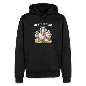 Offizielles (l)afshirt Lustige Schafe - Männer Premium Bio Hoodie - Schwarz - Vorne - Nico (187cm)