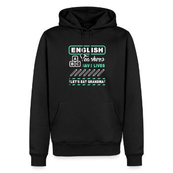 English Teacher Save Lives - Men’s Premium Organic Hoodie - black - Front - Nico (187cm)