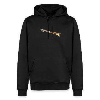 Clarinet Geometric - Men’s Premium Organic Hoodie - black - Front - Nico (187cm)