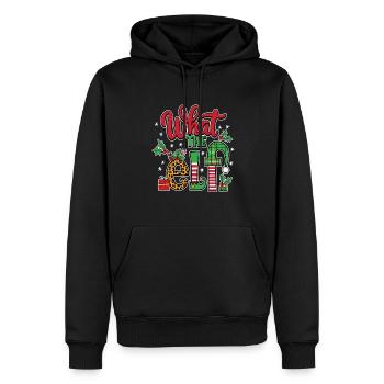 What The Elf Weihnachtsspaß - Männer Premium Bio Hoodie - Schwarz - Vorne - Nico (187cm)