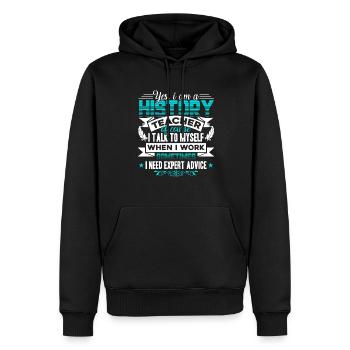 Yes I Am A History Teacher - Men’s Premium Organic Hoodie - black - Front - Nico (187cm)