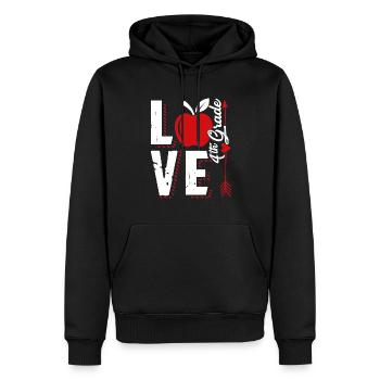 Love 4th Grade Teacher - Men’s Premium Organic Hoodie - black - Front - Nico (187cm)