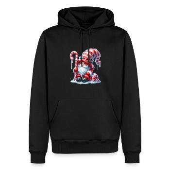 Niedlicher Weihnachtswichtel Mit Zuckerstange - Männer Premium Bio Hoodie - Schwarz - Vorne - Nico (187cm)