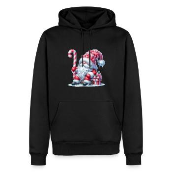 Gemütlicher Weihnachtsmann Mit Zuckerstange Und - Männer Premium Bio Hoodie - Schwarz - Vorne - Nico (187cm)