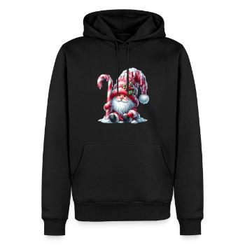 Weihnachtlicher Wichtel Mit Zuckerstange Und - Männer Premium Bio Hoodie - Schwarz - Vorne - Nico (187cm)