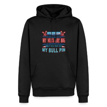 Ironworker See My Bull Pin - Men’s Premium Organic Hoodie - black - Front - Nico (187cm)