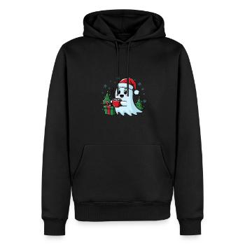 Weihnachtlicher Geist Mit Kakao Und Weihnachtsbaum - Männer Premium Bio Hoodie - Schwarz - Vorne - Nico (187cm)