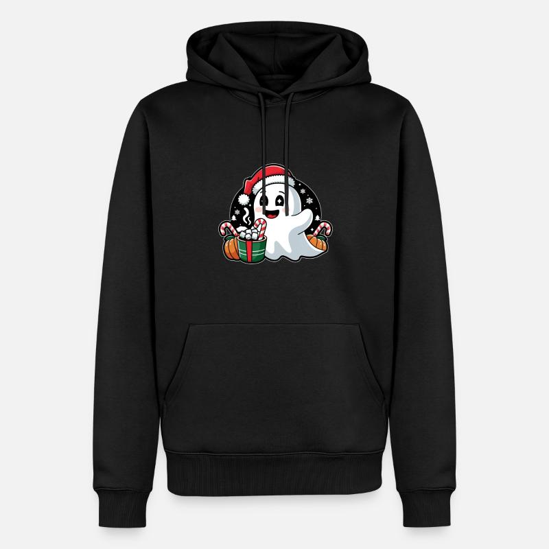 Fröhlicher Weihnachtsgeist - Männer Premium Bio Hoodie - Schwarz