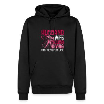Husband And Wife Scuba Diving Partners For Life - Men’s Premium Organic Hoodie - black - Front - Nico (187cm)