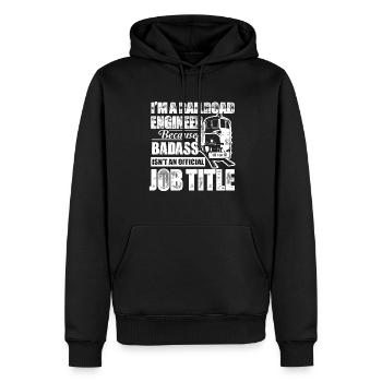 Railroad Engineer Railroad Engineer Job Title - Men’s Premium Organic Hoodie - black - Front - Nico (187cm)