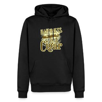 Cigar Smoking Happiness Is A Cigar - Men’s Premium Organic Hoodie - black - Front - Nico (187cm)