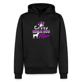 Crazy Boxer Dog Mom - Men’s Premium Organic Hoodie - black - Front - Nico (187cm)